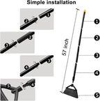 2PCS Heavy Duty Angle Broom, Long Pole Brooms for Indoor, Outdoor Sweeping, Kitchen to Courtyard, Black