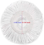 3 Pack Spin Mop Replacement Head for Hurrica, Mopnad, Cassabel and Other 360 Spin Mop Systems, Microfiber Spin Mop Refills (3pc-White)
