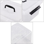 Cand 12 Quart Plastic Latching Box, Clear Storage Bin with Lid, 6 Packs