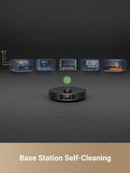 DREAME X40 Master Robot Vacuum Cleaner, 12,000Pa Suction, Auto Refilling & Draining, Smart Navigation, Mop Self-Cleaning, Pet-Friendly, 11 inch Compact Base, Alexa/Siri/Google Home Compatible