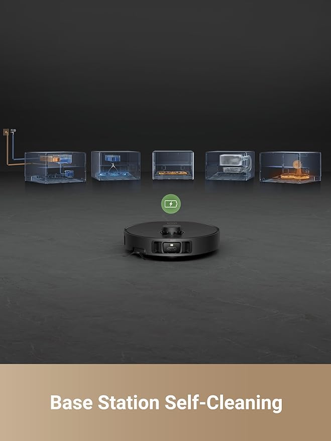 DREAME X40 Master Robot Vacuum Cleaner, 12,000Pa Suction, Auto Refilling & Draining, Smart Navigation, Mop Self-Cleaning, Pet-Friendly, 11 inch Compact Base, Alexa/Siri/Google Home Compatible