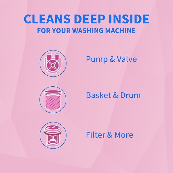 24-Pack Washing Machine Cleaner Tablets HE Front Load and Top Load Compatible Descaler Pods for Laundry Tub, Drum and Gasket Septic Safe, Fresh Scent (1-Year Supply)