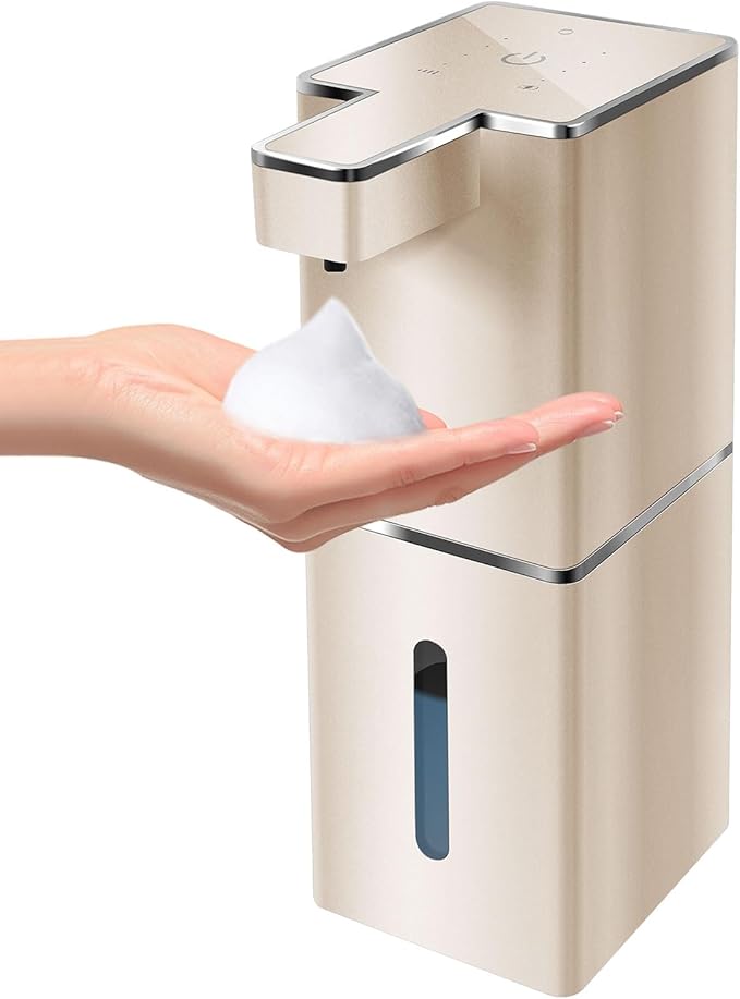 Automatic Soap Dispenser Touchless Foaming Soap Dispenser 300ml/12.8oz Rechargeable, Wall Mounted 4 Levels Adjustable Foam Soap Pump for Bathroom Kitchen Dish Soap