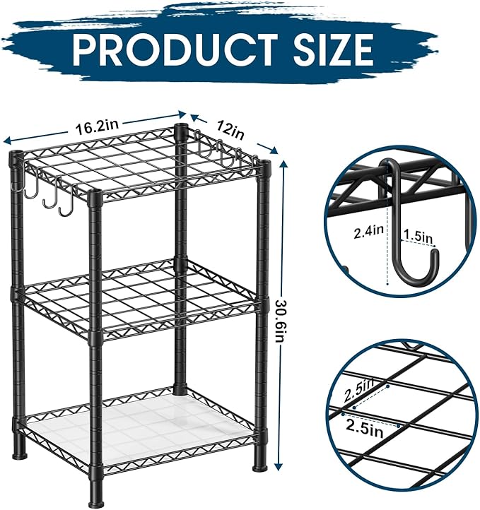 T2 Garden Tool Organizer（With Adjustable Shelf）Heavy Duty Garage Tool Storage for Yard，Shed，Outdoor and Lawn，Freestanding Tool Organizers and Storage UP to 45 Tools，Black with Anti-Tip Device