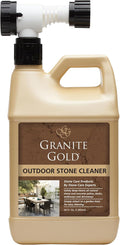 Granite Gold Outdoor Stone & Concrete Cleaner, Deep Cleans Patios, Decks, Driveways, & Walkways, Safe for Plants, Pets, & Home Exteriors, Garden Hose Attachment Included for Easy Cleaning, 64 Fl Oz