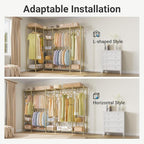 VIPEK V50 Gold Closet Rack, Extra Large Elegant Heavy-Duty Freestanding Wardrobe with Adjustable Shelves for Bedroom, Dressing Room, Retail Display, 1300 lb Capacity