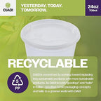 CIAO! 24OZ PP Injection Molded Soup-Deli Container with LLDPE Lid, Microwavable and BPA Free (240/240 combo pack)