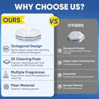 15Ct Aromative Toilet Brush Refills, Toilet Bowl Cleaner Refills, Double-Layer Cleaning Pads Added, Disposable Refill Heads for Toilet Bowl Cleaner Wands，Lemon, Blue Ocean, Lavender （Patented）