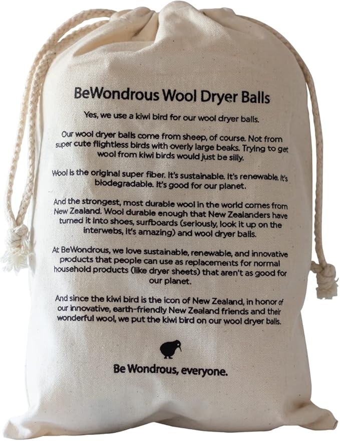 Wool Dryer Balls XL, 100% New Zealand Organic Wool - Reusable Natural Fabric Softener for Laundry, Dryer Sheets Alternative - Prevent Wrinkles and Anti Static (Black, 6-Pack)
