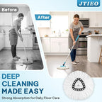 JTIEO 12 Pack Mop Head Replacement Compatible with O Cedar Spin Mop, Microfiber Spin Mop Heads Replacements for EasyWring System, Deep Cleaning & Machine Washable