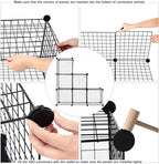 C&AHOME Wire Cube Storage, 6 - Cube Organizer Metal C Grids, Modular Shelves Units, Storage Bins Shelving, Closet Organizer, Ideal for Home, Office, Living Room, 36.6”L x 12.4”W x 36.6”H Black