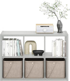 Furinno Cubicle Open Back Decorative Cube Storage Organizer, 6-Cube, Light Grey