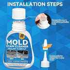 Mold Stain Cleaner, 8 Floz Washing Machine Cleaner Gel with Brush, Household All-Purpose Cleaner Highly Effective in Penetrating for Grout, Fridge, Bathroom, Shower (8, Fluid Ounces) (8 Fl Oz)