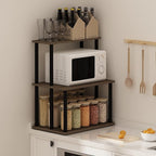Furinno Turn-N-Tube 3-Tier Toolless Kitchen Storage Shelf, Columbia Walnut/Black