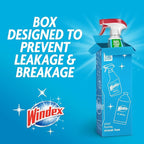 Windex Glass and Window Cleaner Spray Bottle, Packaging Designed to Prevent Leakage and Breaking, Surface Cleaning Spray, Original Blue Scent, 23 Fl Oz (Pack of 2)