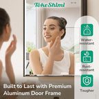 TokeShimi 16 x 24 Beveled Mirrored Medicine Cabinet Recessed, Bathroom Mirror with Storage Adjustable, Aluminum Frame Metal Oil Rubbed Bronze Medicine Cabinet with Mirror