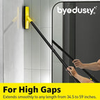 Grout Brush with Long Adjustable Handle - Telescopic, Rotation Tile Grout Cleaning Tool, V-Shape Shower Scrubber Cleaner Stiff Bristle for Cleaning Bathrooms Tile Floors, Baseboards and Corners - 59in