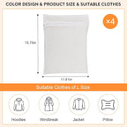 4-Piece White Medium Durable Organic Cotton Mesh Laundry Bags with Sturdy Zippers and Breathable Mesh are Delicate Laundry Bags for Underwear, Clothes, Pants and Socks
