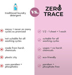 ZERO TRACE Baby Friendly Laundry Detergent Sheets, 72 Loads - Eco Friendly, All Natural, Hypoallergenic, Biodegradable - Sheet Laundry Soap for Sensitive Skin