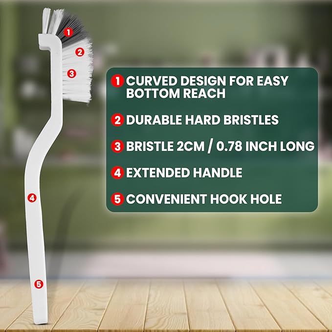 8 Pcs Crevice Cleaning Brush Set – Hard Bristle Cleaning Tools for Grout, Gaps & Narrow Spaces – Multi-Purpose Grout Brush, for Cleaning Bathroom, Shower, Window Tracks, Kitchen