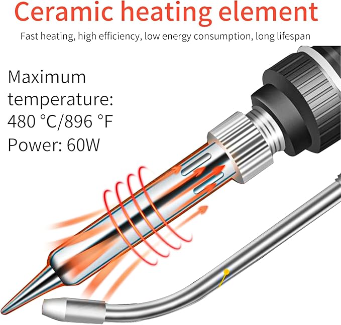 Soldering Iron Kit, 60W Soldering Gun Automatic Hand-held Solder Gun Iron Kit Welding Tool, 110V Automatic Welding Gun, for Electronic Repair, Home appliance repair, DIY