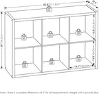 Furinno Cubicle Open Back Decorative Cube Storage Organizer, 6-Cube, White