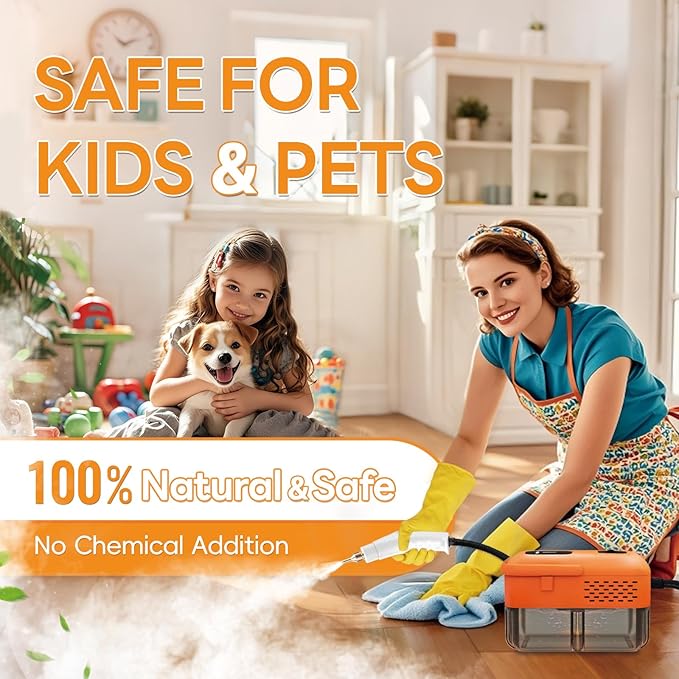 Heavy Duty Handheld Steam Cleaner for Home, 9 Gears Control Powerful Steamer for Cleaning with 14 Accessories, Multipurpose Steam Cleanr for Car, Upholstery, Kitchen, Windows, Grout & Pet Blanket