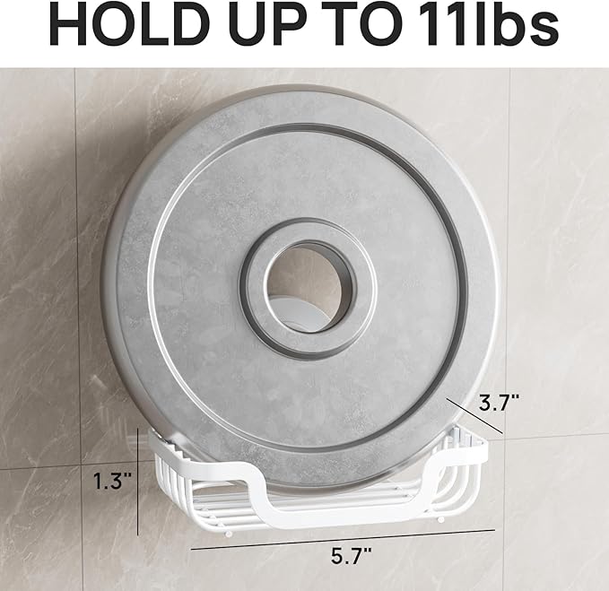 LEVERLOC Soap Dish, Soap Bar Holder for Shower Suction Cup Wall Mounted, Stainless Steel No-Drilling Removable Waterproof Sponge Holder for Bathroom Bathtub Kitchen Sink, Keep Dry, White