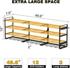 48" Large Power Tools Organizer Wall Mount,12 Drill Holder for Garage, Workshop Heavy Duty Storage Rack (Yellow)