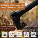 Outdoor Camping Hatchet Axe, Tactical Axe And Hammer, Small Fire Starter And Whistles, Essential Emergency Survival Tool, Multifunctional Tomahawk with Sheath, Military Grade Hiking Hunting