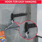 Laundry Drying Rack Wall Mounted Clothes Drying Rack Clothes Hanger Coat Hanger Garment Hooks Metal Clothes Hooks Black