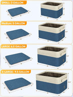 BALEINE 1 Pack Fabric Storage Bins for Shelves, Linen Storage Baskets for Organizing, Decorative Closet Bins for Clothes, Home (Navy Blue, 12"x8"x8")