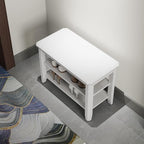 Wood Shoe Rack Bench for Entryway, 2 Tier Shoe Rack for Front Door Entrance, Shoe Bench with Shoe Storage for Entryway, Bedroom, 23.6"