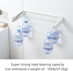 Clothes Drying Rack, Laundry Hanging Rack Collapsible, Wall Mounted Drying Rack for Laundry, Foldable Drying Rack Indoor Outdoor, 31.5" Wide, 5 Aluminum Rods, 60 lb Capacity (White 31.5")