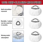 3 Pack Spin Mop Replacement Heads, 100% Microfiber Spin Mop Refill for Easy Wring Compatible with Triangle Spin Mop, 360 Degree Spinning Mop Replace Head for Floor Cleaning