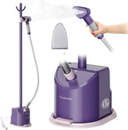 Newbealer Standing Garment Steamer - 1500W Full-Size Vertical Clothes Steamer with Foot Pedal, 57.5oz (1.7L) Large Water Tank, 45s Fast Heat-Up, 50-Min Powerful Steaming, Auto-Off (Purple)