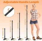 Hula Garden Hoe and 4 Tines Rake 2-in-1 Garden Tool for Weeding, Garden Cultivator with 62.6" Adjustable Long Handle Heavy Duty Weed Puller Stirrup Hoe for Ditching, Seeding, Loosening Soil
