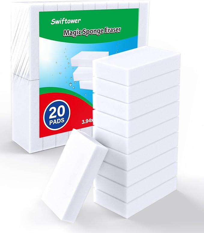 Magic Sponges Erasers, 20 Pack Bathroom Car Cleaning Supplies Kitchen Sponges, Shower, Shoe, Window, Wall Cleaner Melamine Sponge Foam Pads