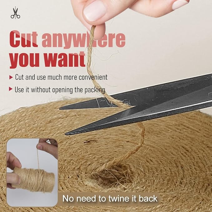 PerkHomy Garden Twine Strong Natural Jute 400 Feet Long Brown Twine for Gardening Tomato Climbing Plant Tie Floristry Crafts Gift Wrapping Packing Decor (Brown 2mm * 400feet)