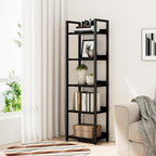 NUMENN Narrow Bookshelf, 5 Tier Bookshelves, Home Office Bookcase Shelf Storage Organizer, Free Standing Storage Shelving Unit for Bedroom, Living Room and Home Office, Black
