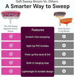 Soft Sweep Broom The Original Soft Sweep Magnetic Action Broom - 2 Pink Brooms