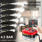 Handheld Steam Cleaner, Portable Steamer for Cleaning with 9pcs Accessories, 6-Level Adjustable Handle, 12s Heat-Up, 1200ml Tank, Steam Cleaner for Home,Dirt,Grout,Tile,Floor,Couch and Car (Red)