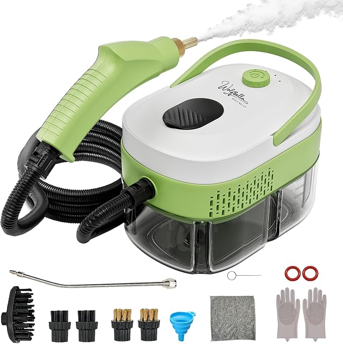 Steam Cleaner,15s Heat-Up,1.4L Tank,Steamer for Cleaning with 10 pcs Accessories,Multi-2500W High Temperature and Pressure handheld steamer,Steam Clea (1-Green)