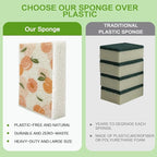 Scrub Sponge, 6 Kitchen Sponges for Cleaning Around the Home, Bathroom & More, Large Size Scratch-Free Dish Scrubber, Best for Nonstick Pots and Pans (4" x 6" x 1",Peach
