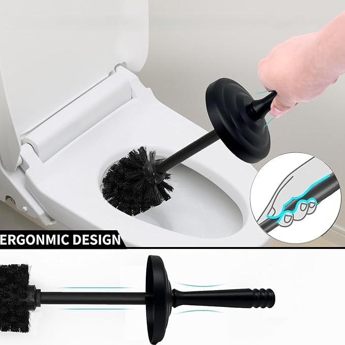 Matte BlackToilet Bowl Brush with Holder, Durable Bathroom Cleaning Tool, Modern Design for Easy Toilet Maintenance, Bathroom Cleaner Brush for Efficient Cleaning and Hygiene