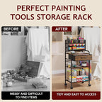 Art cart, 3 Tier Rolling Cart - Utility Cart with Storage Drawer and Wheels, Versatile Art & Craft Organizer for Home, Office, or Studio Ideal for Storing Brushes, Paints （Brown）