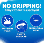 Windex Fast Shine Foam Glass Cleaner, No-Drip Aerosol Cleaning Spray, 19 oz. (Pack of 2)