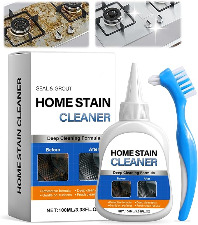 Home Stain Cleaner Gel, 2025 New Dirt Stains Remover, Multi-functional Bathroom Cleaner for Tile Gaps, Cleaning Gel suitable for Kitchen Surfaces, Portable Deodorizing Cleaner (1)