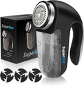 SUPER LINT Best Rated Electric Sweater Shaver Best Fuzz Pill Bobble Remover for Fabric Fleece Curtains Clothes, Black & Silver