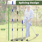 Weed Puller Tool with Long Handle, 60'' Weed Remover Weeding Tool, Heavy Duty 2 in 1 Manual Weed Rake and Garden Hoe, Gardening Weeder Tools for Yard, Lawn, Patio, Garden Blue